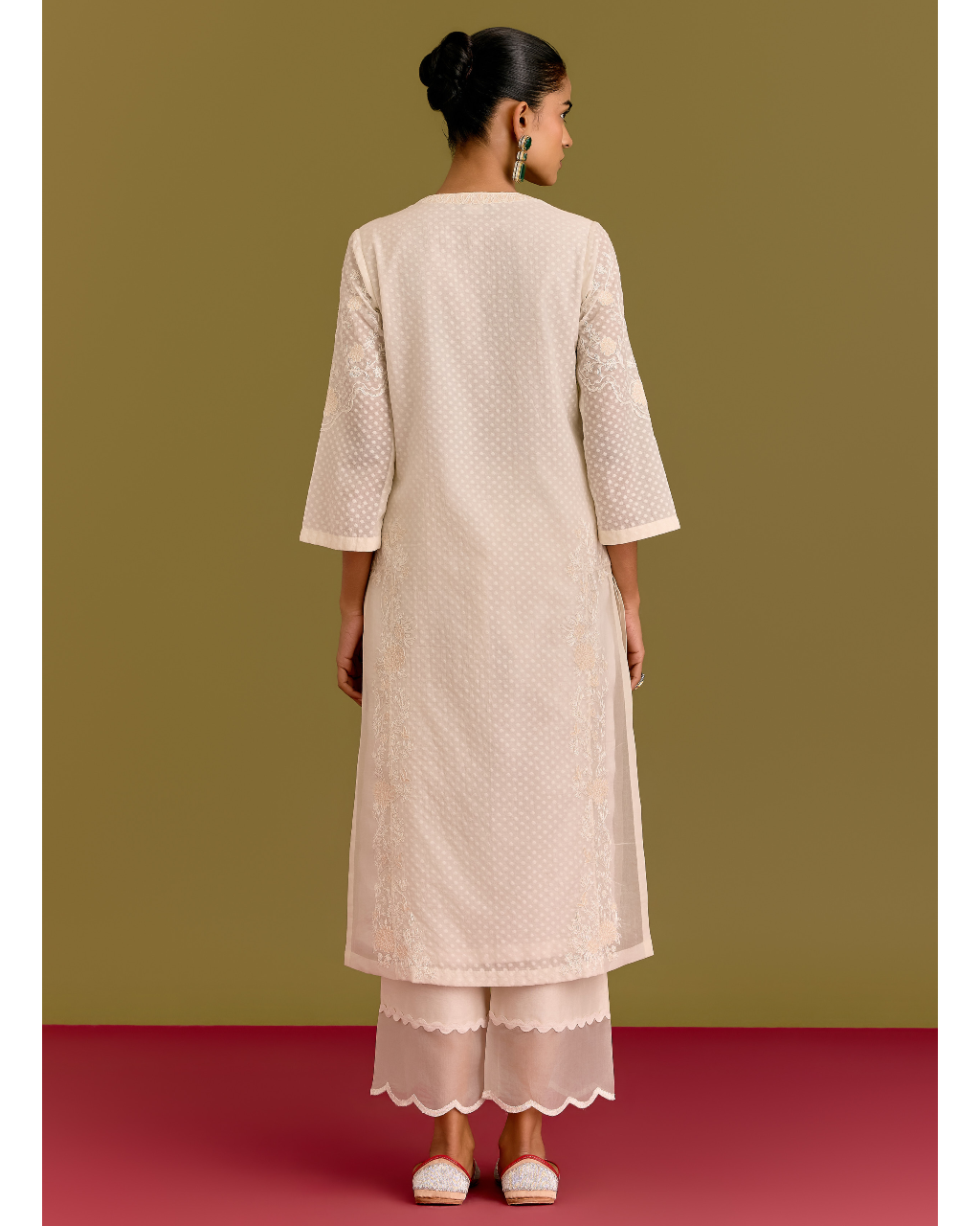 Ivory Woven Kurta Set
