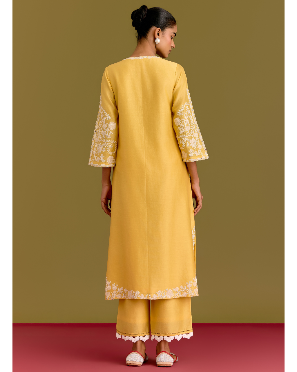 Yellow Dori Embroidered Kurta Set