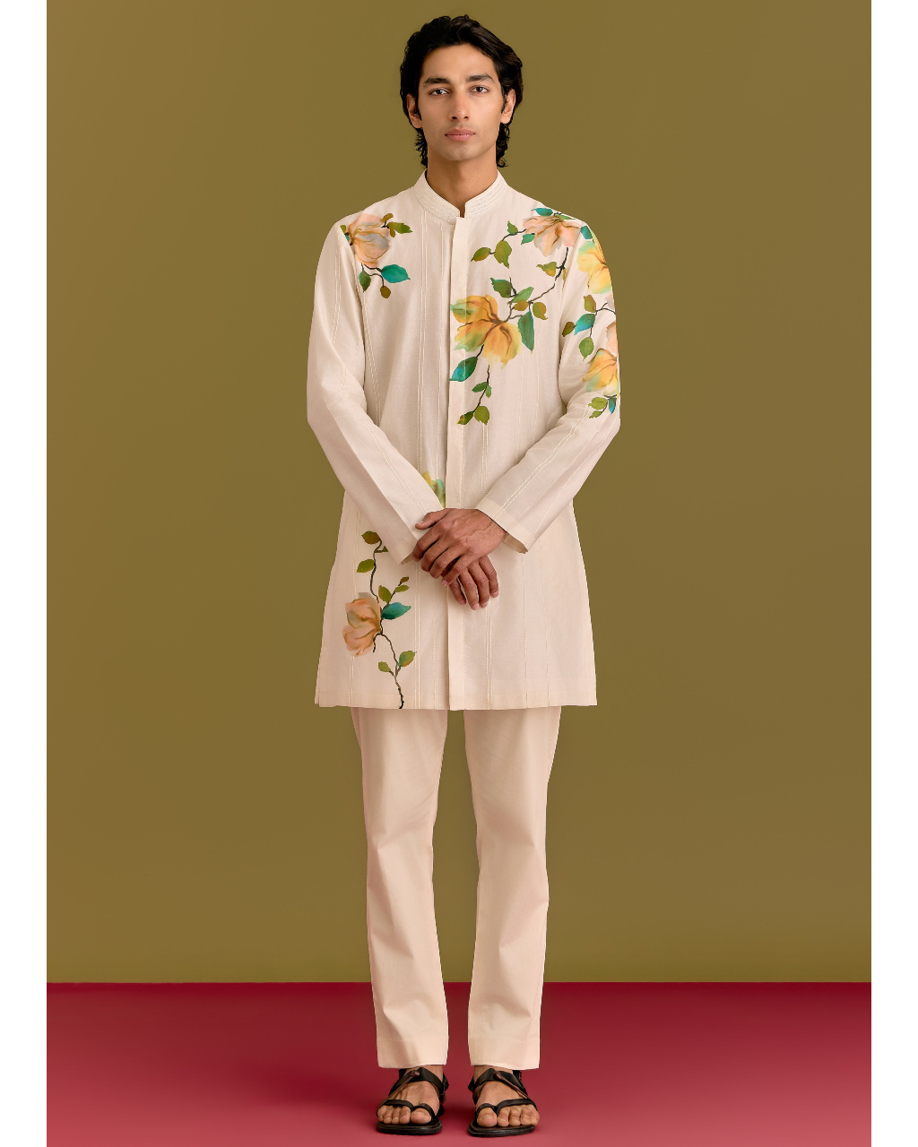Ivory Handpainted Kurta Set