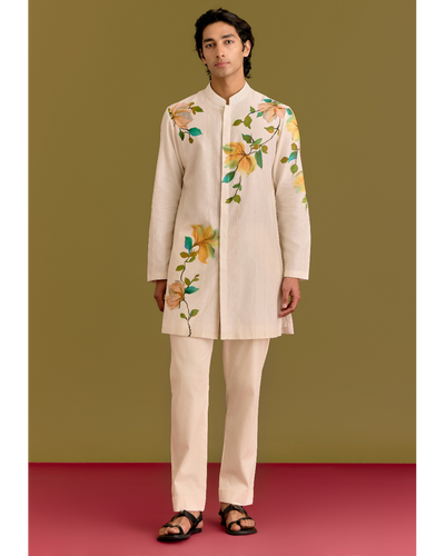 Ivory Handpainted Kurta Set