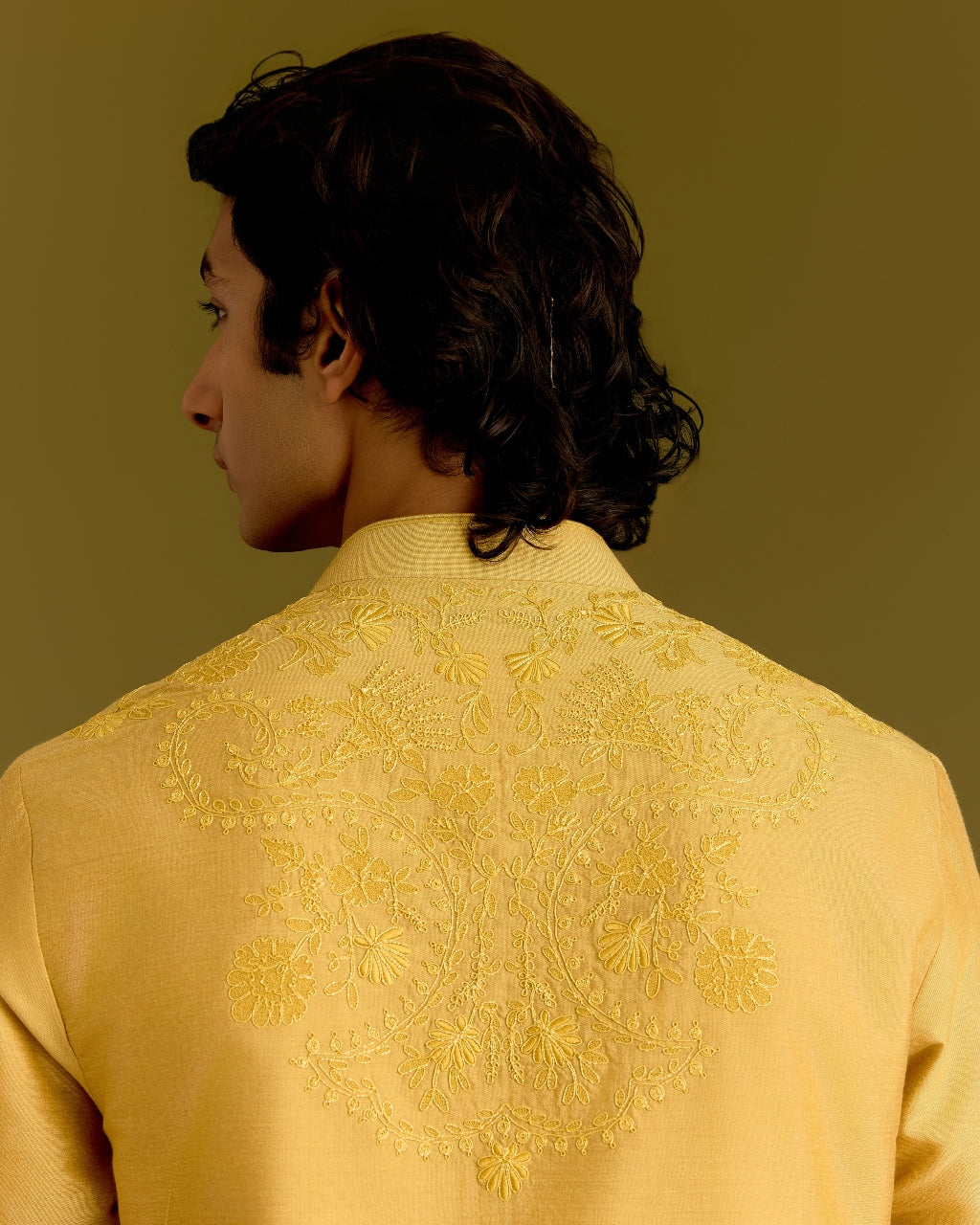 Mustard Embroidered Kurta Set