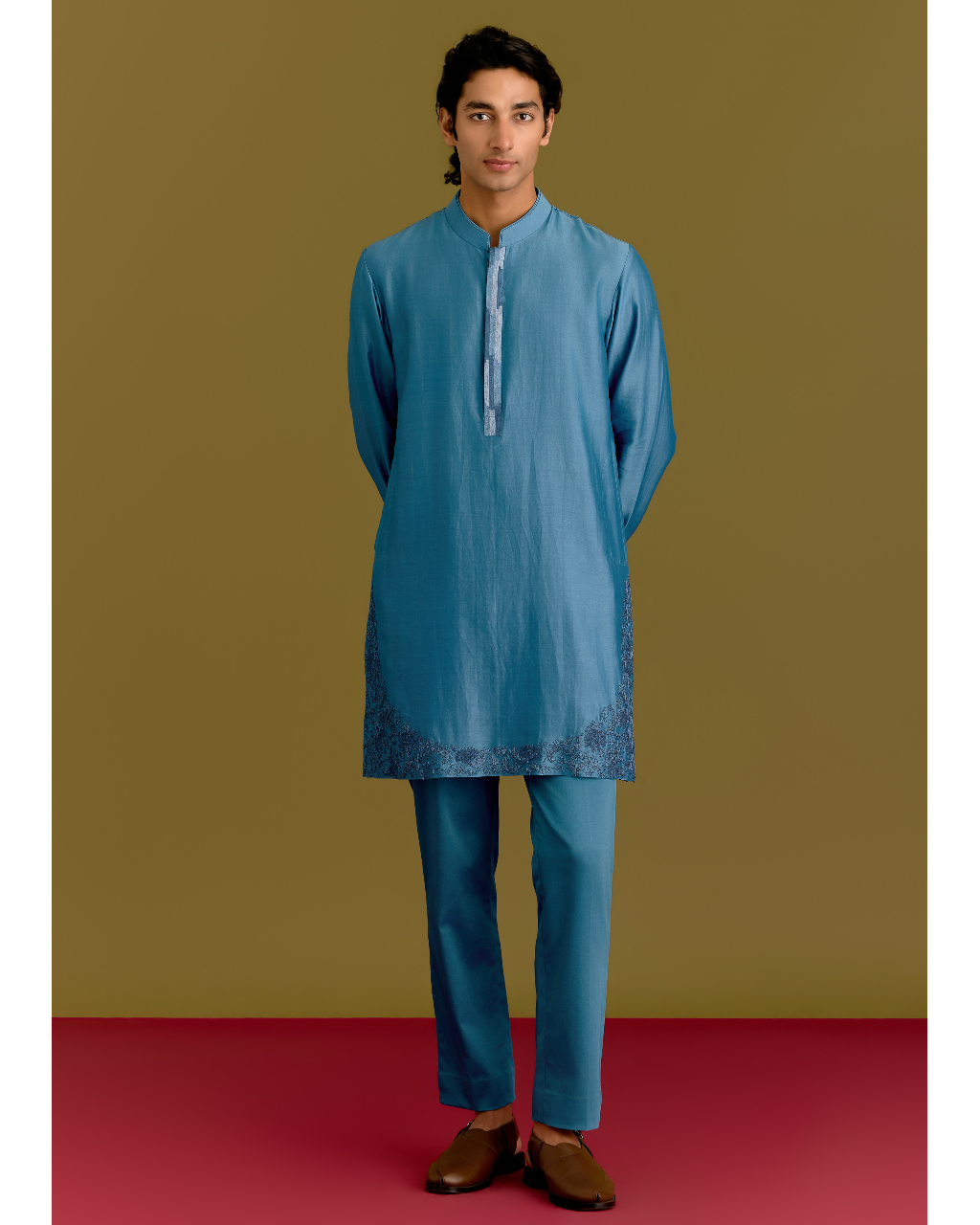 Blue Embroidered Kurta Set