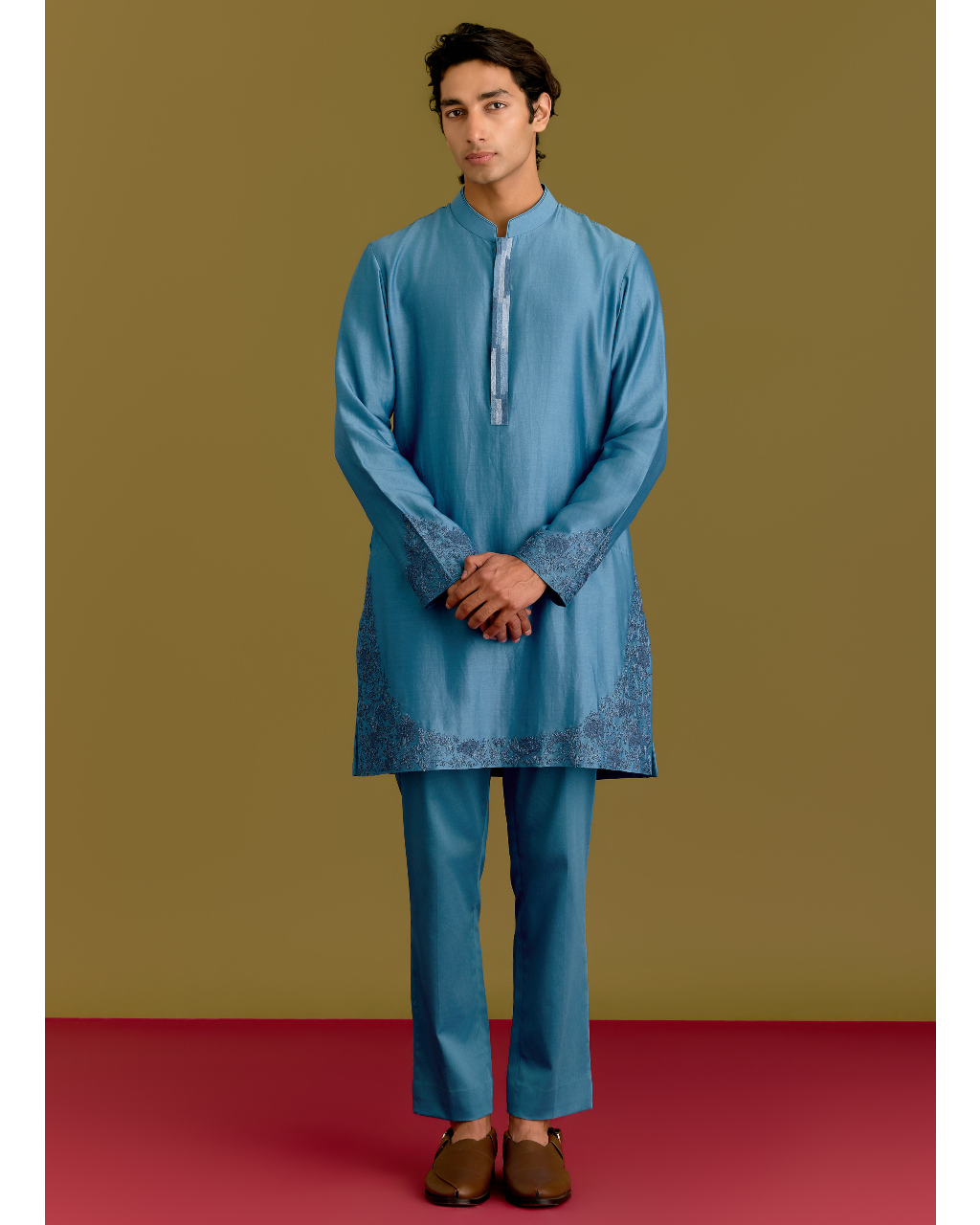 Blue Embroidered Kurta Set