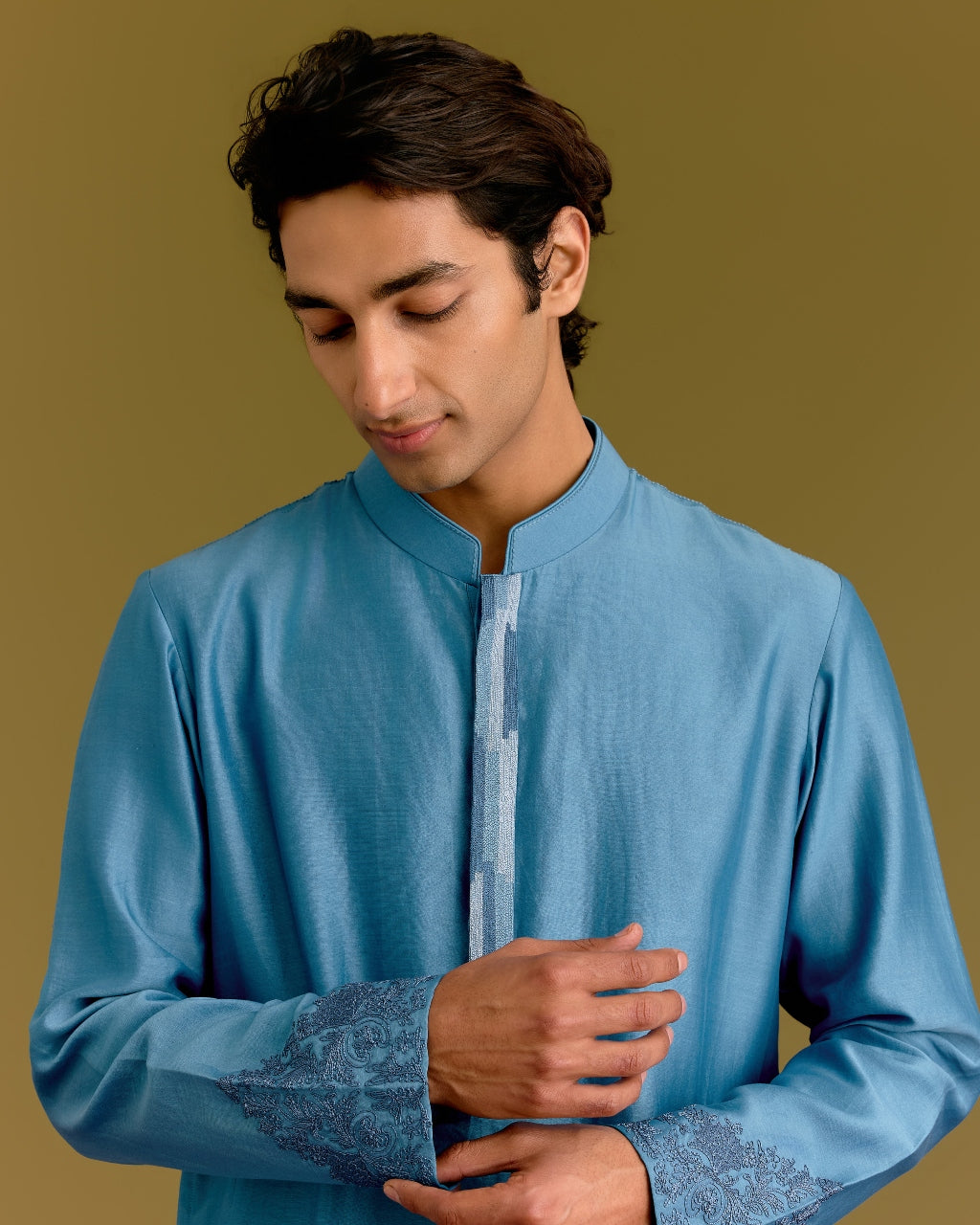 Blue Embroidered Kurta Set