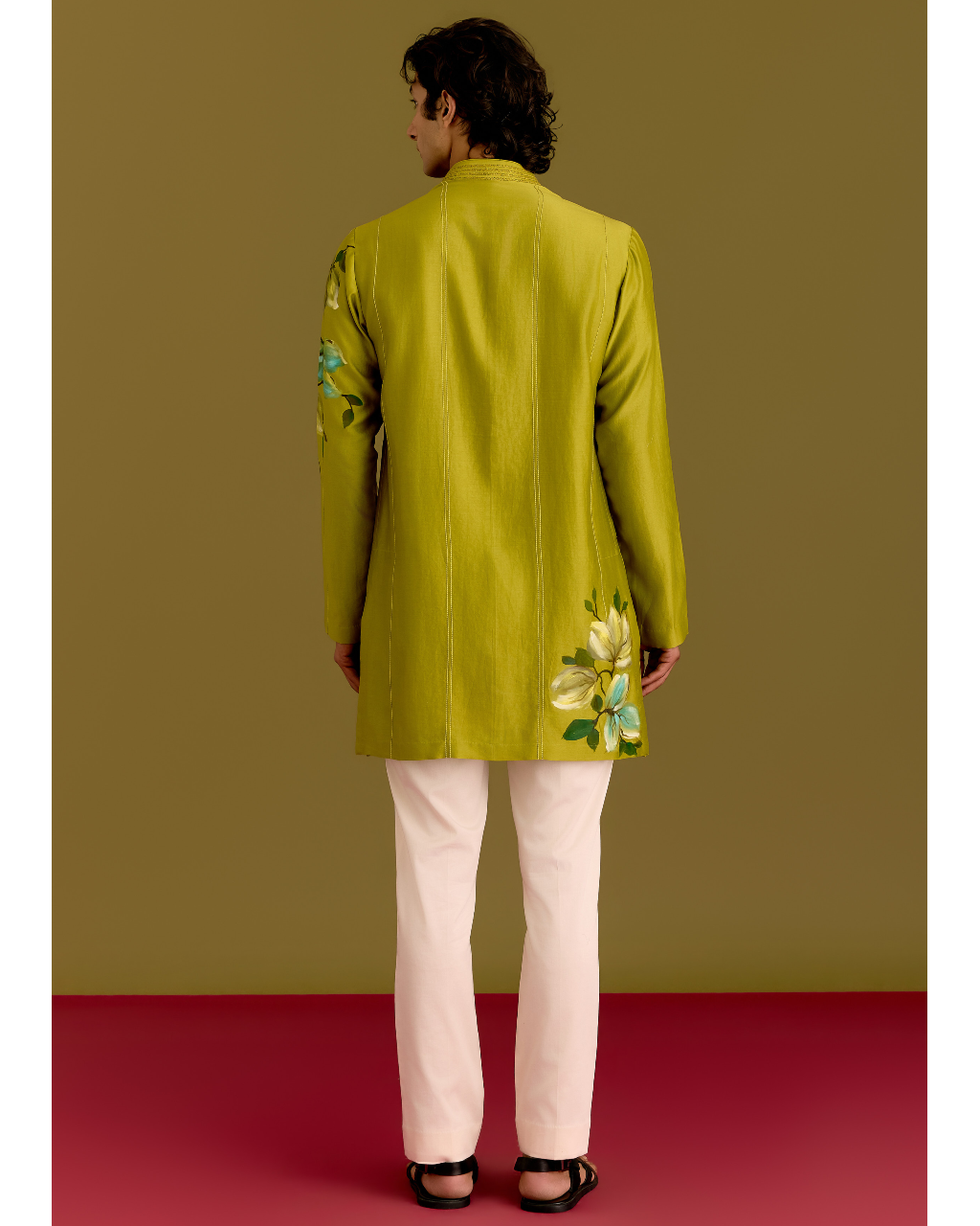 Green Handpainted Kurta Set