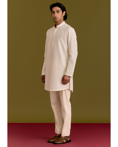 Ivory Embroidered Kurta Set