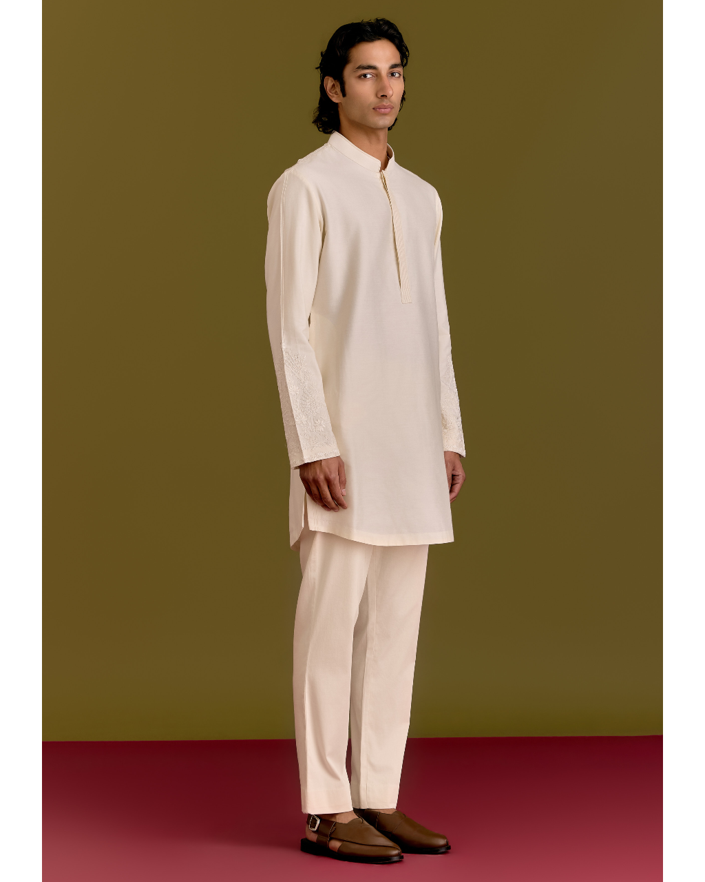 Ivory Embroidered Kurta Set