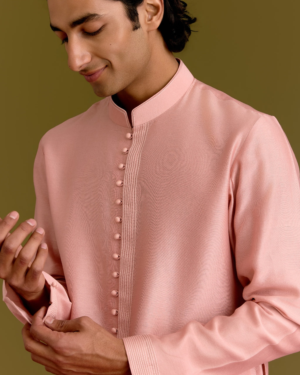 Blush Embroidered Bundi Set
