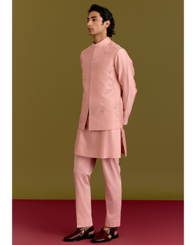 Blush Embroidered Bundi Set
