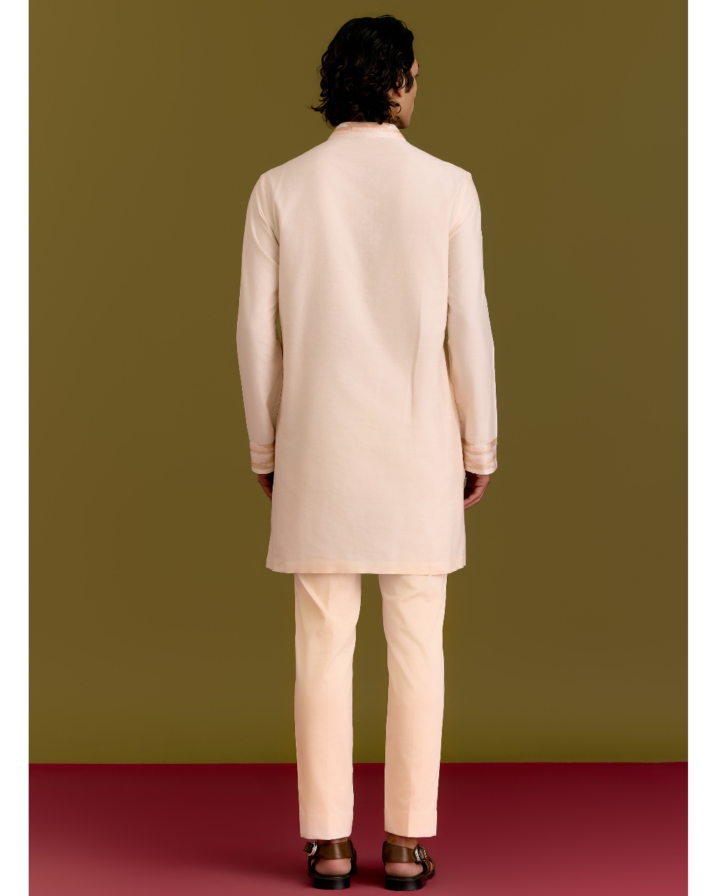 Ivory Cotton Silk Embriodered Kurta Set