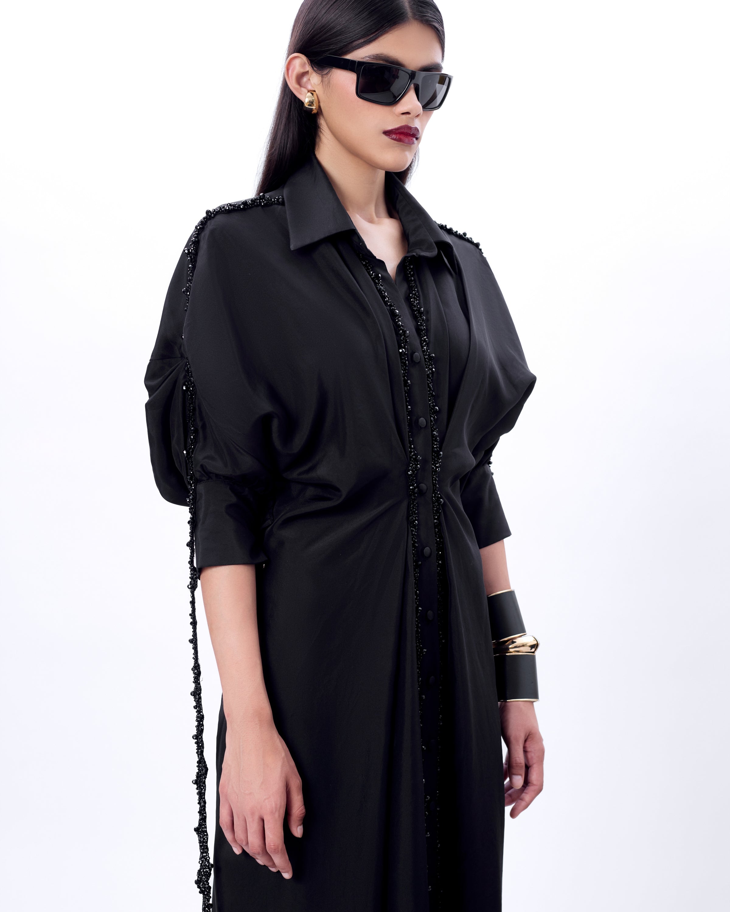 Black Embroidered Eve Dress