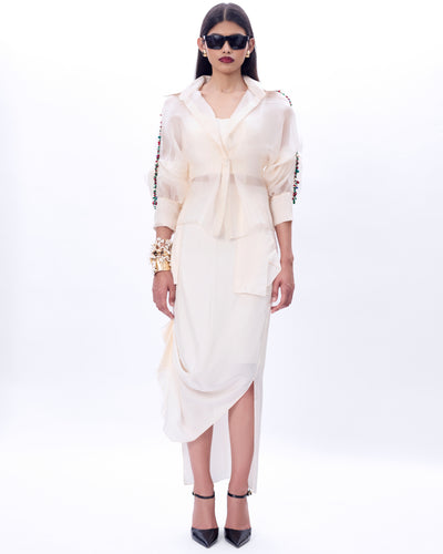 Ivory Embroidered Bolero Jacket, Bustier & Daria Skirt