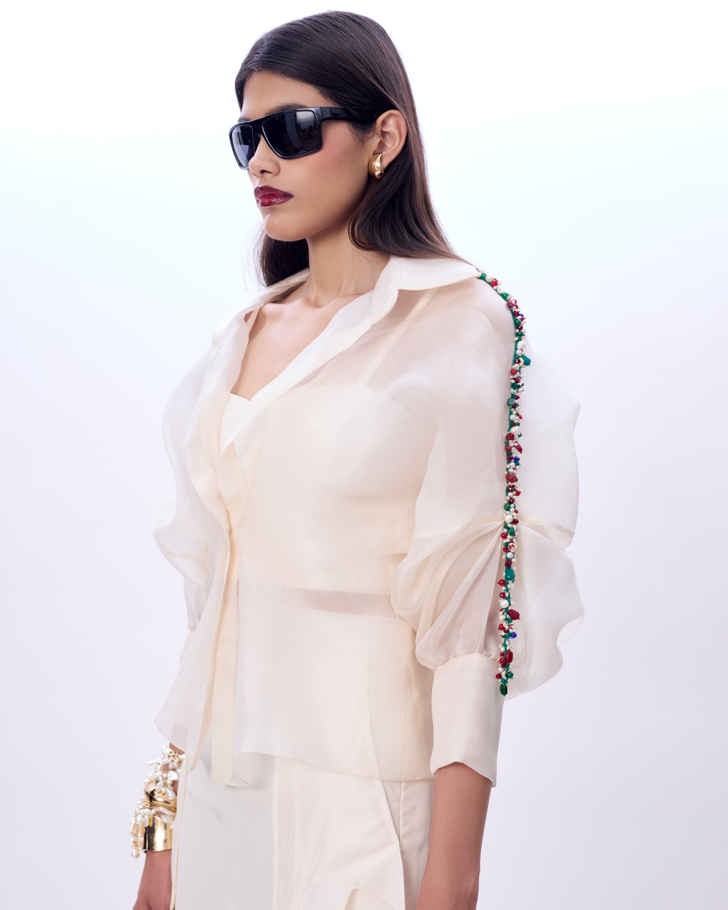 Ivory Embroidered Bolero Jacket, Bustier & Daria Skirt