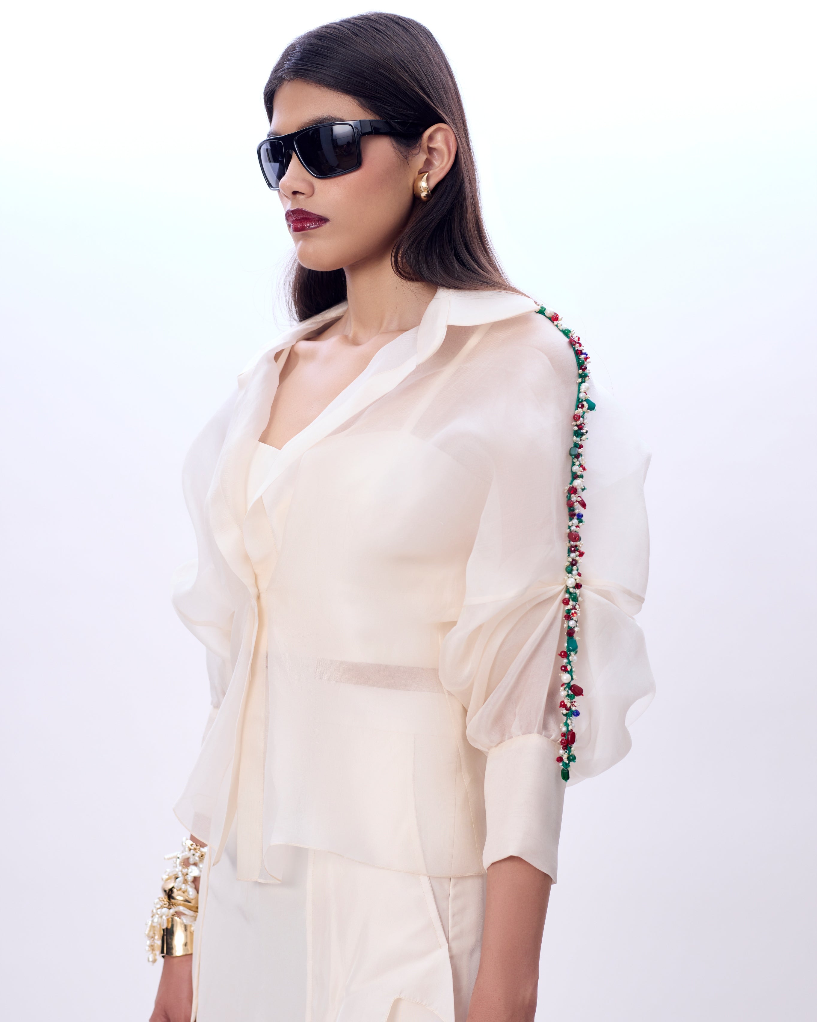 Ivory Embroidered Bolero Jacket, Bustier & Daria Skirt