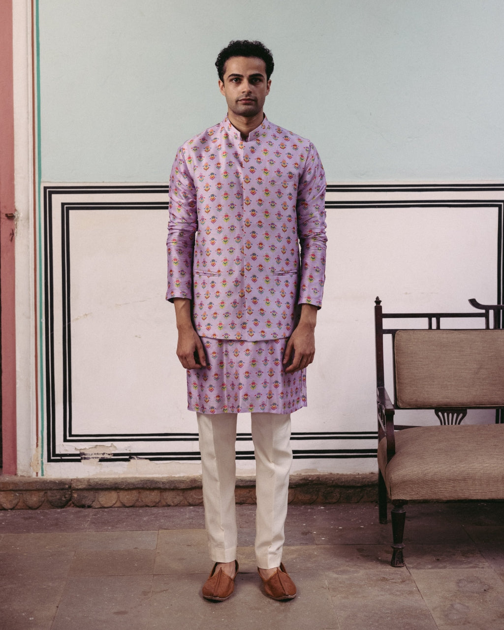 Lilac Kurta Bandi Set