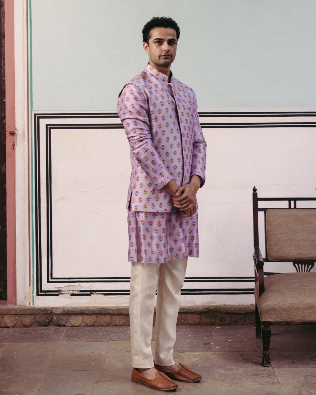 Lilac Kurta Bandi Set