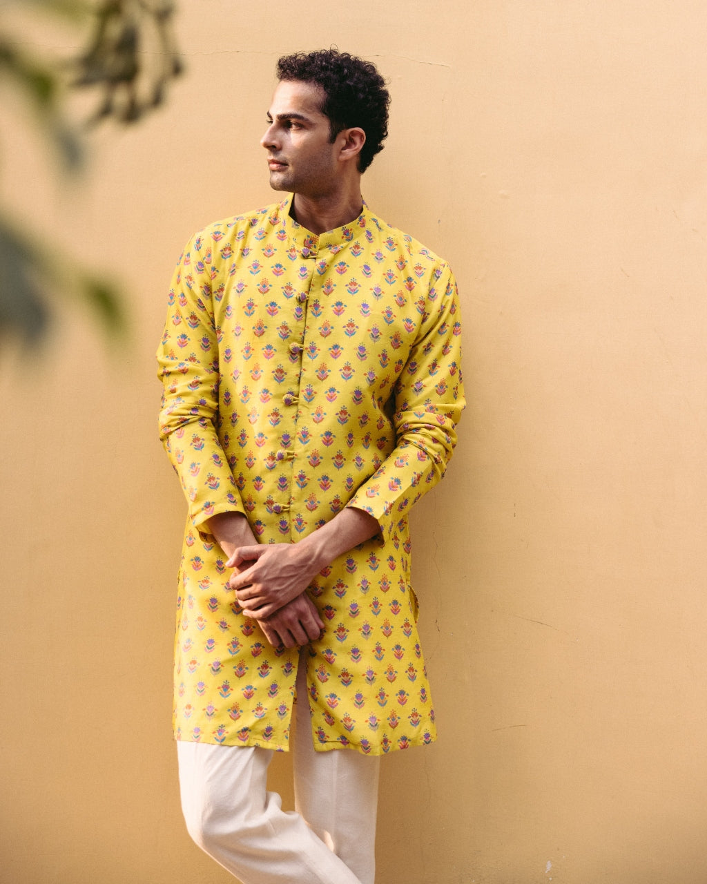 Sunshine Yellow Printed Button Down Kurta Set