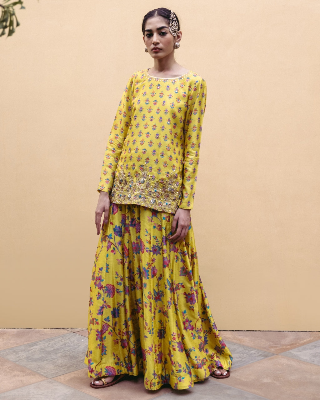 Sunshine Yellow Kali Kurta Set