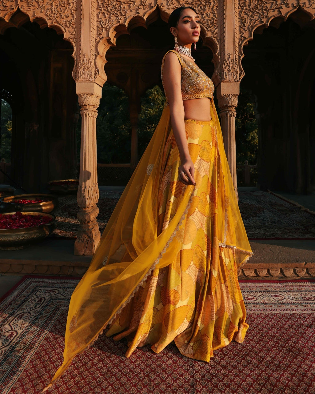 Khizan Amber Embroidered Lehenga Set