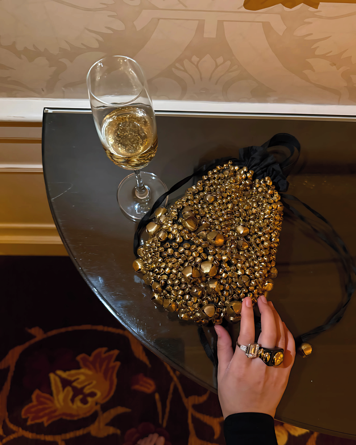 Black & Gold Jhoom Rocky Bucket Bag