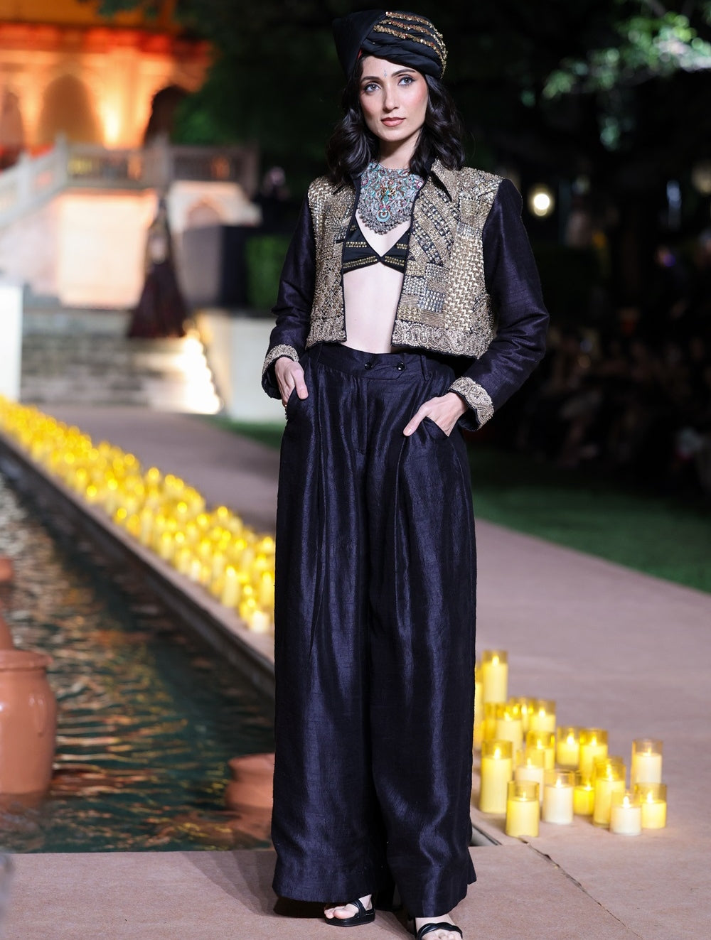 Black Jacket And Skirt Set