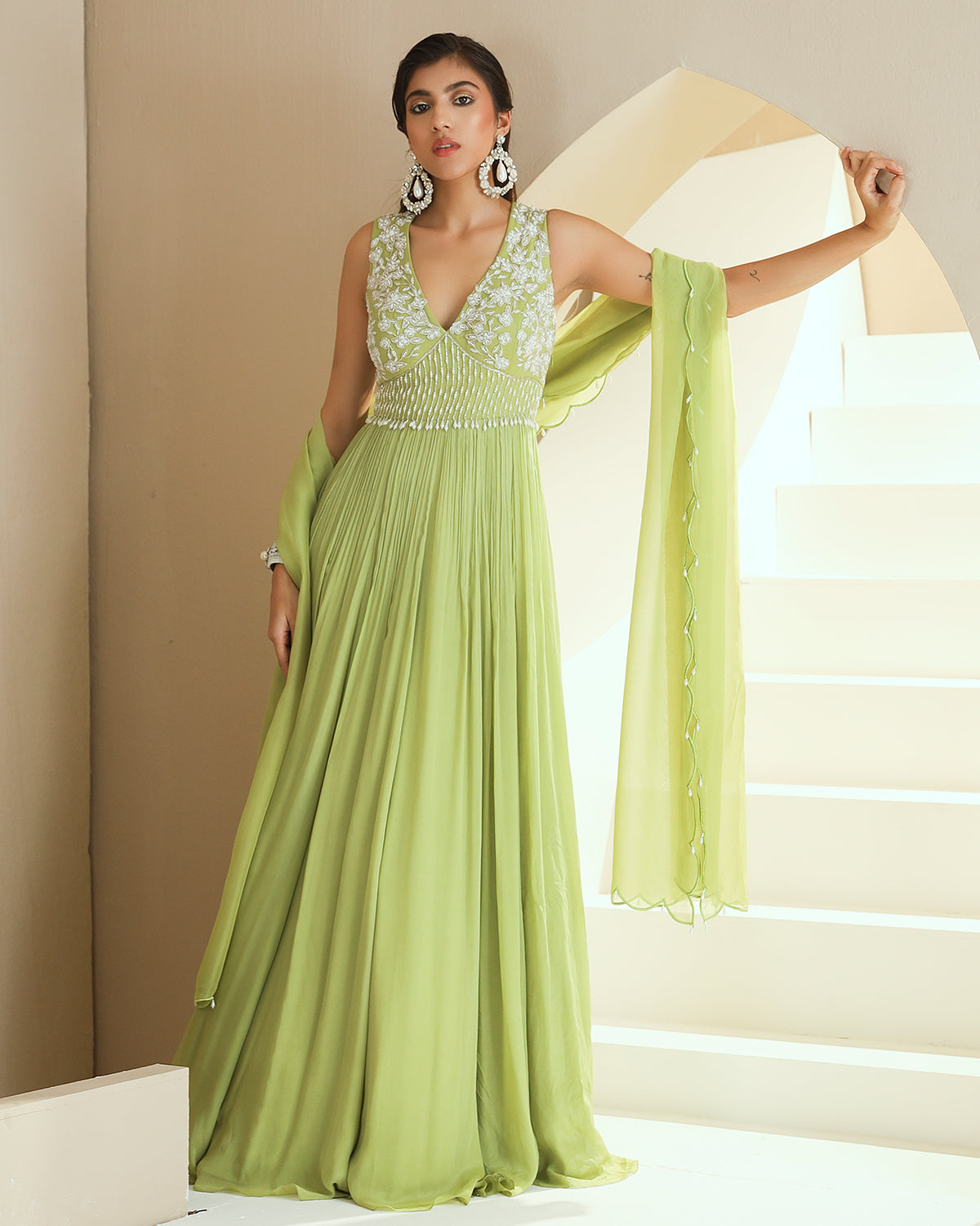 Green Embroidered Anarkali Set | Seema Thukral 20-26 weeks / XL / 62 Green Embroidered Anarkali Set | Seema Thukral 20-26 weeks / XL / 62