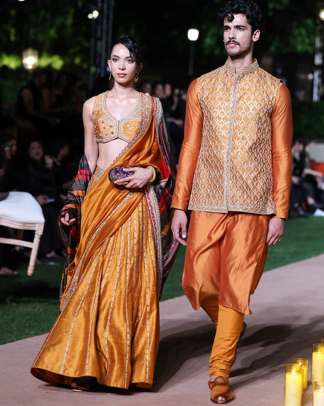 Printed Sarso Embroidered Classic Kurta Set