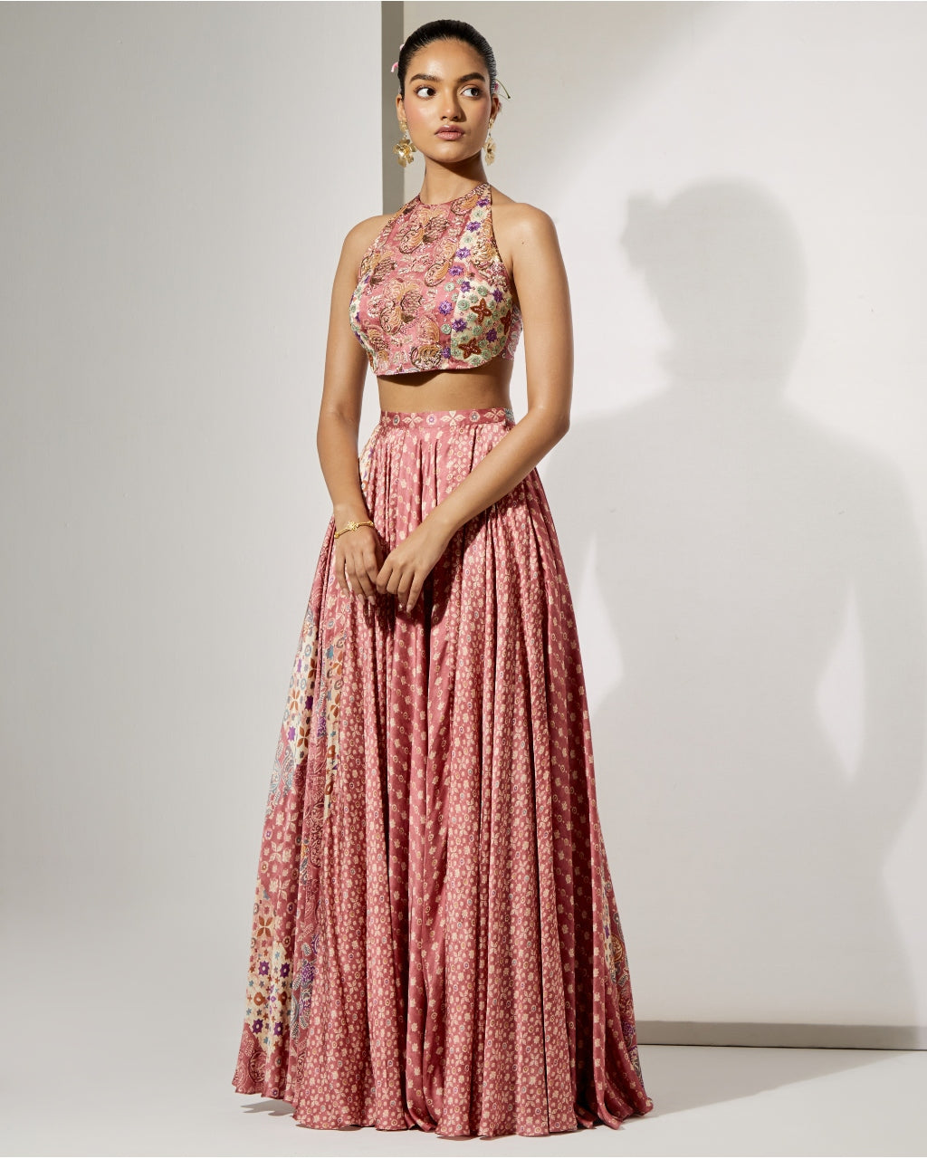 Rosewood Halter Blouse & Skirt Set