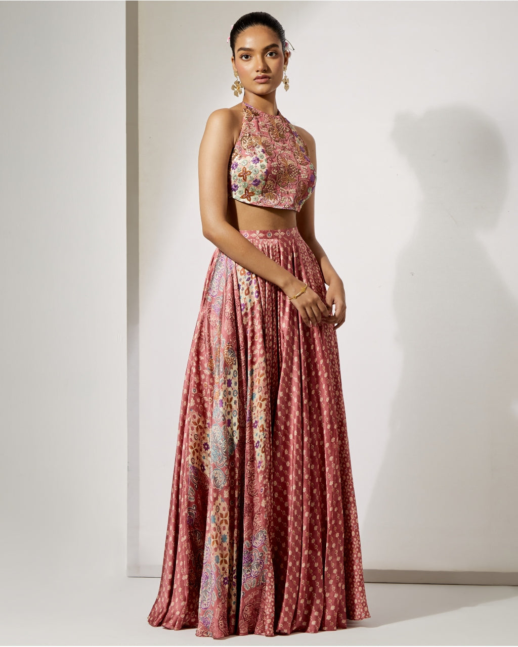 Rosewood Halter Blouse & Skirt Set