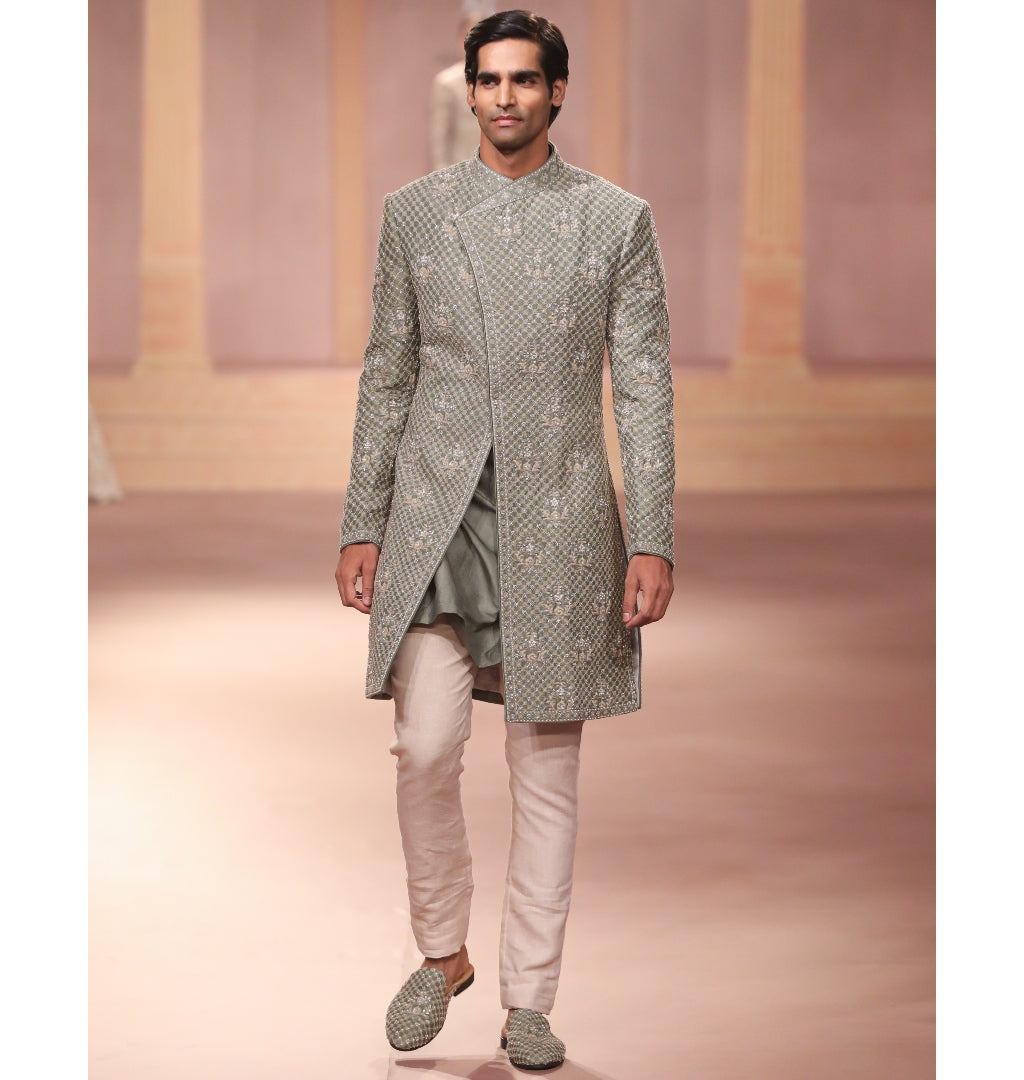 Anand Mint Sherwani Set