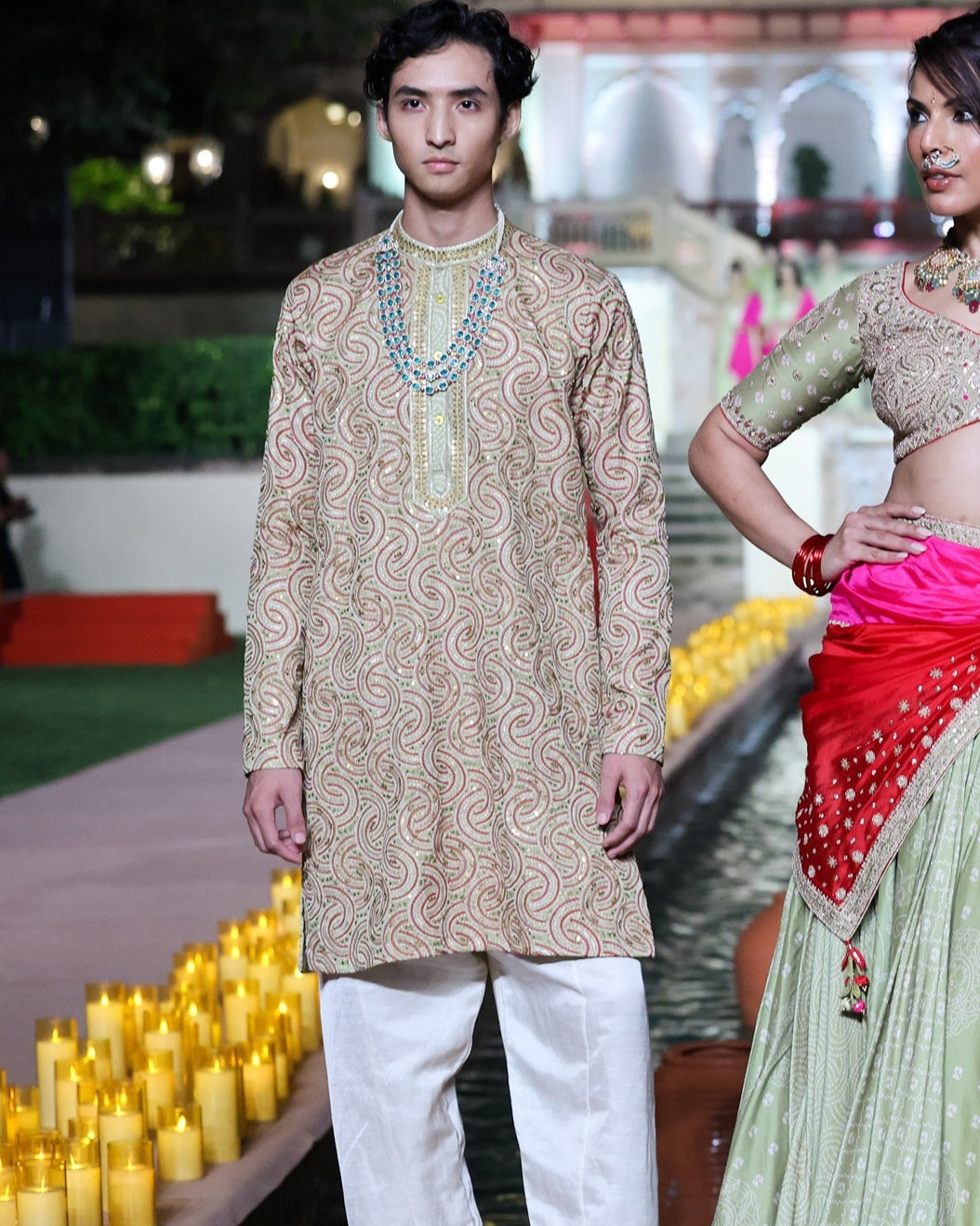 Printed Dry Heena Green Classic Kurta Set