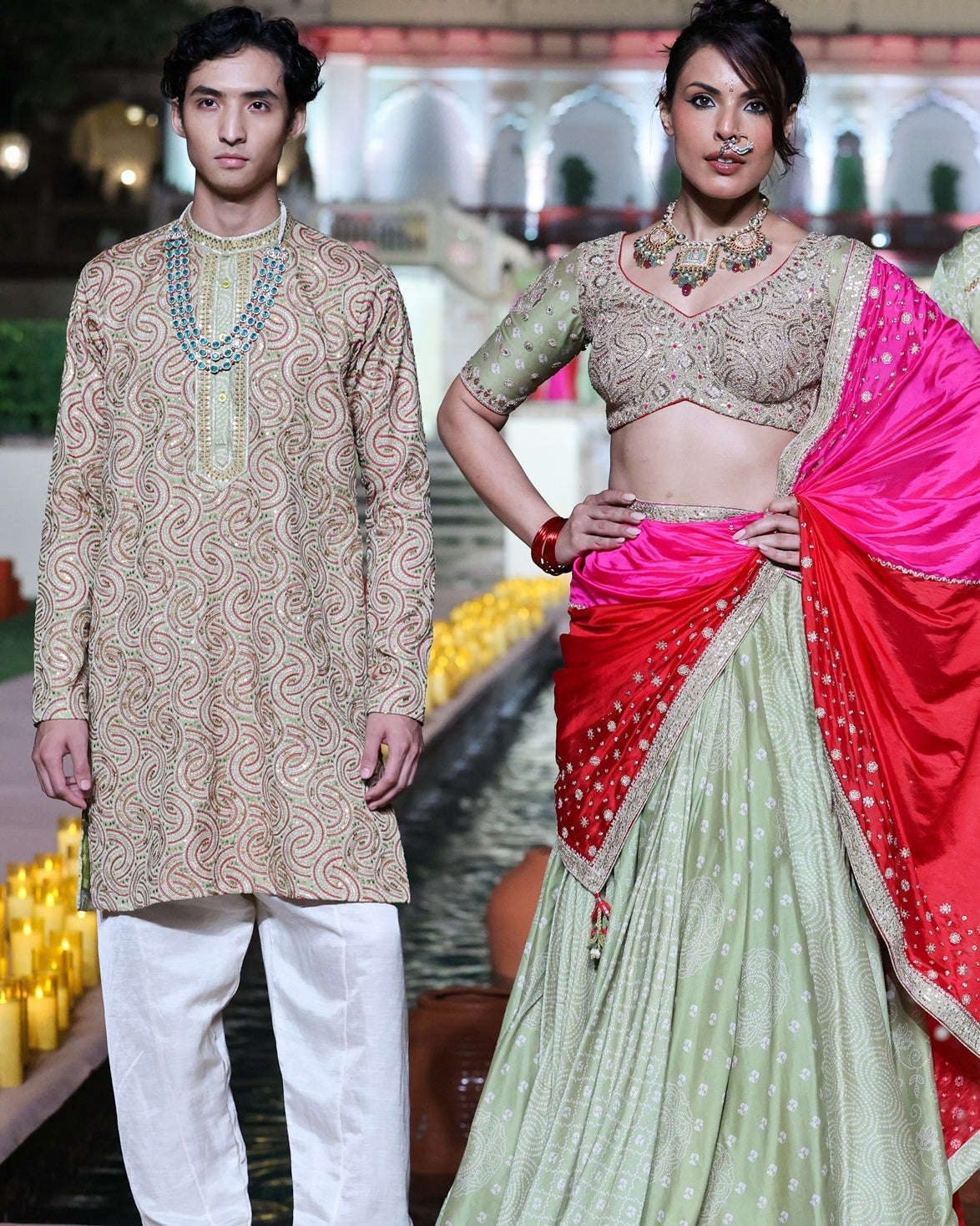 Printed Dry Heena Green Classic Kurta Set