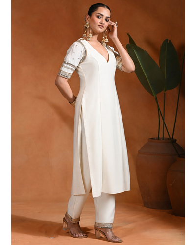 Ivory Acrine Kurta Set