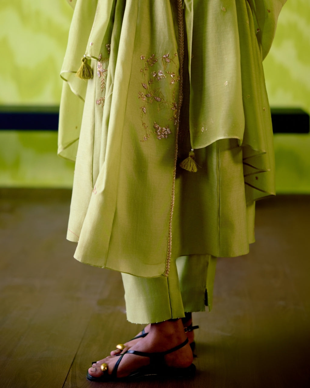 Green Apple Kallidar Angrakha Set