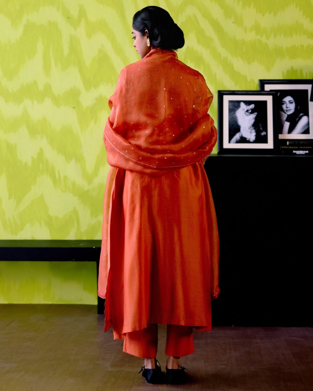 Rust Orange A-Line Kurta Set
