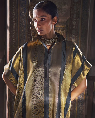 Benares Brocade Striped Longline Set