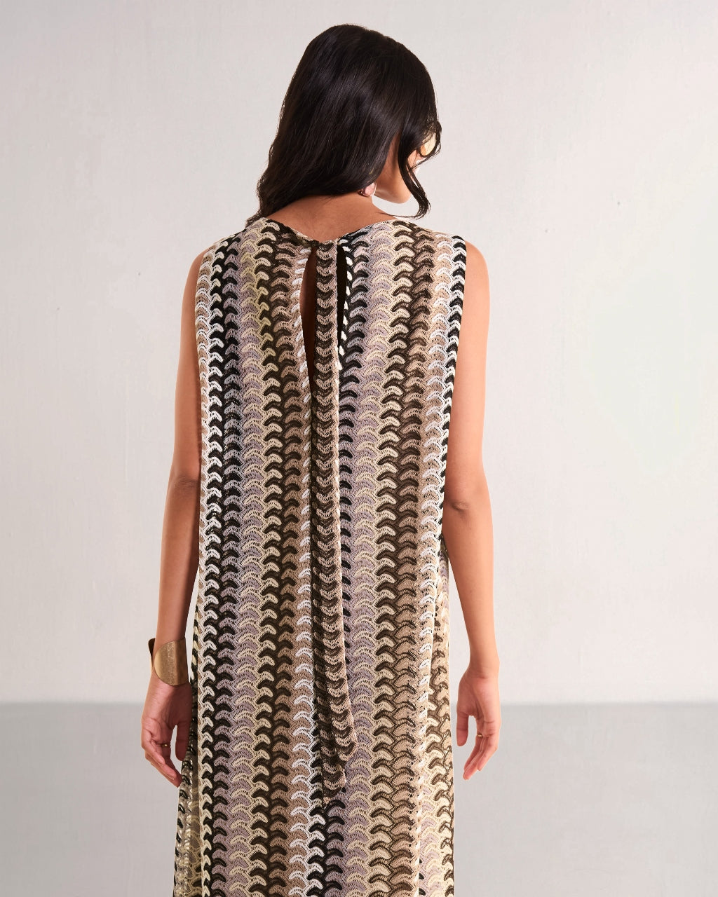Crochet Knit Back Knot Midi