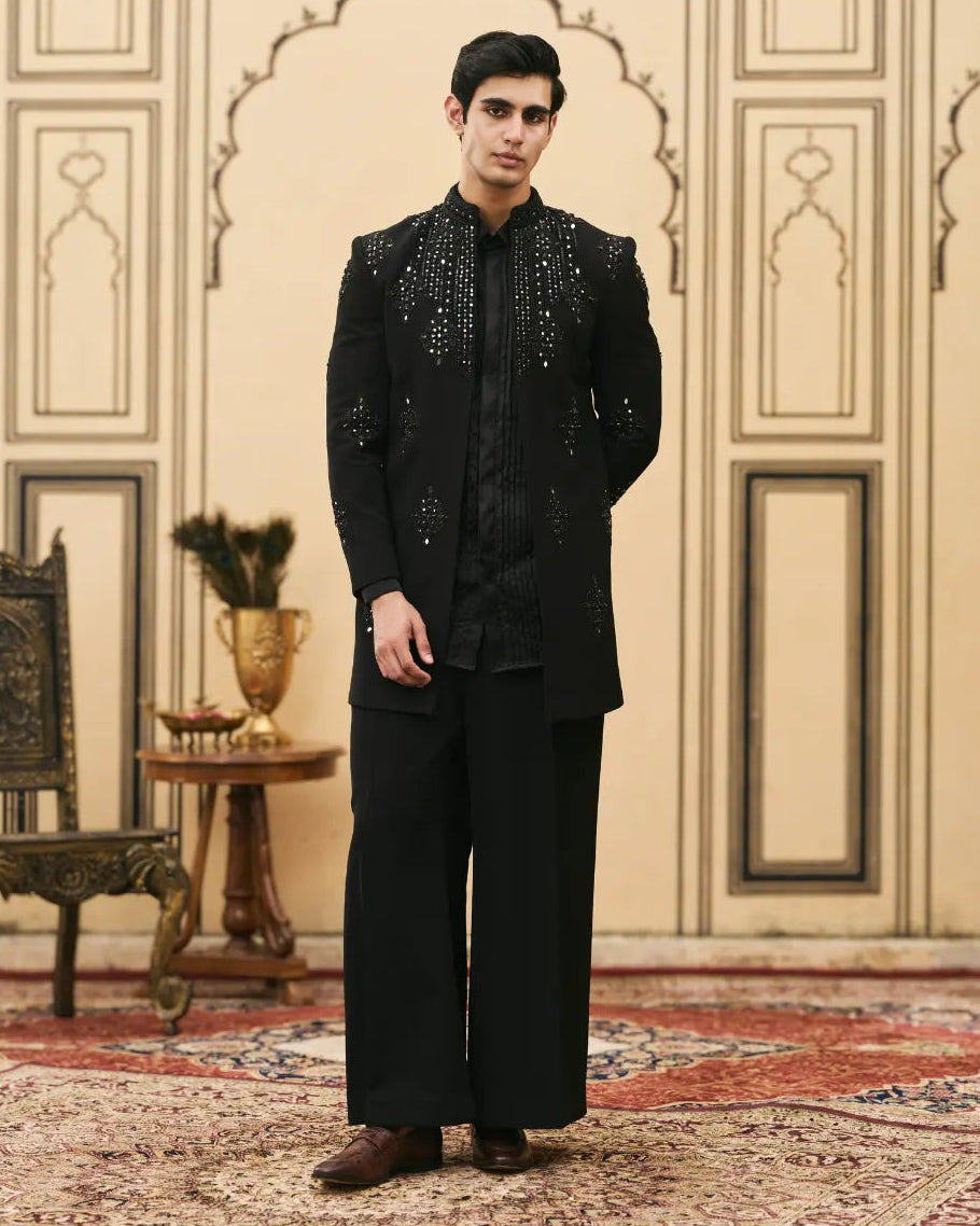 Kaala Satin Indowestern Set