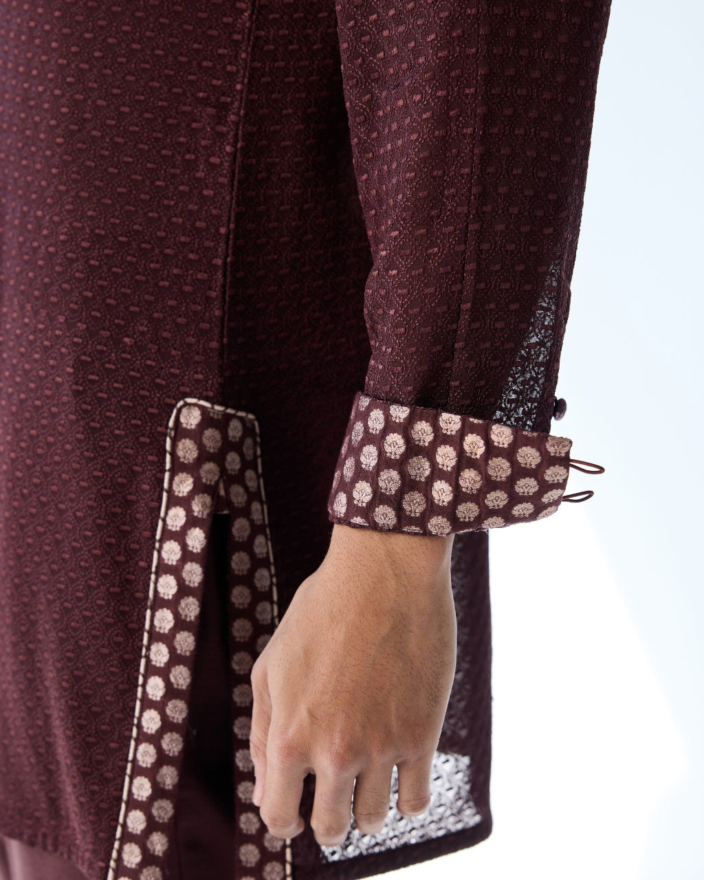Plum Poppy Henley Shirt Kurta Set