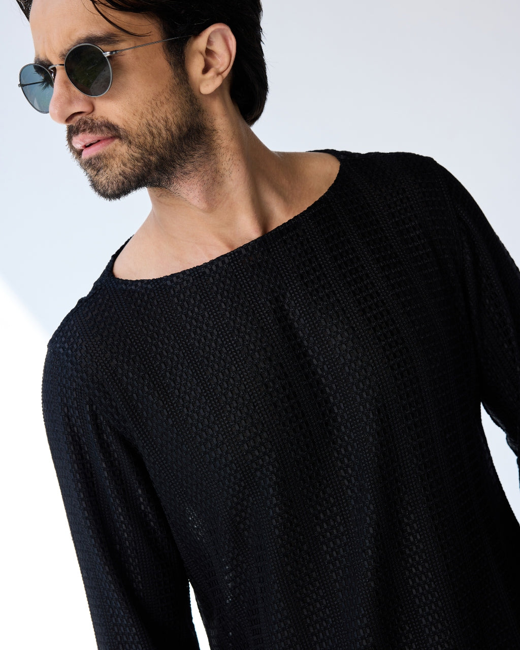 Chessboard Boatneck Kurta Set