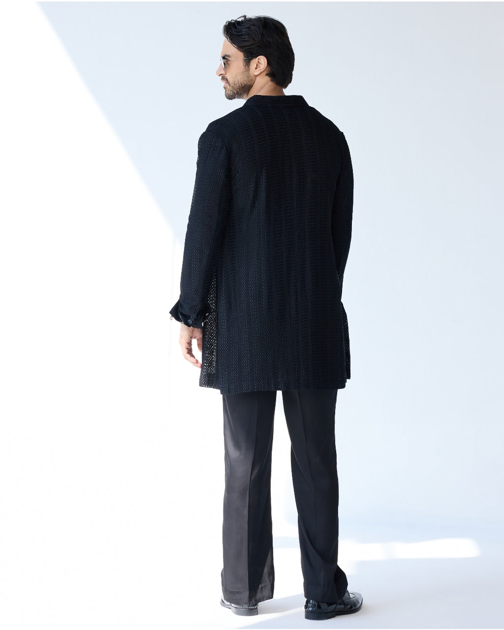 Black Chessboard Shrug Set