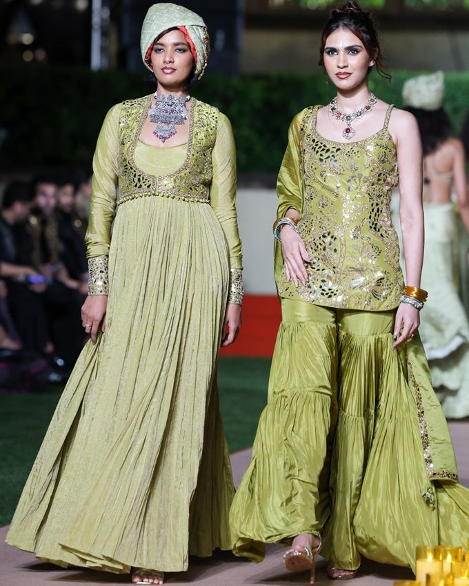 Dry Heena Green Anarkali Set