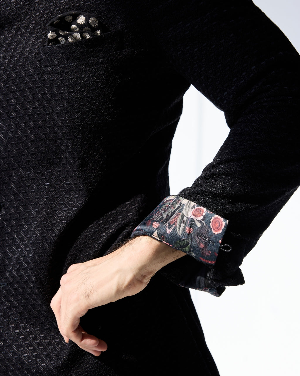 Black Poppy Bandhgala Set