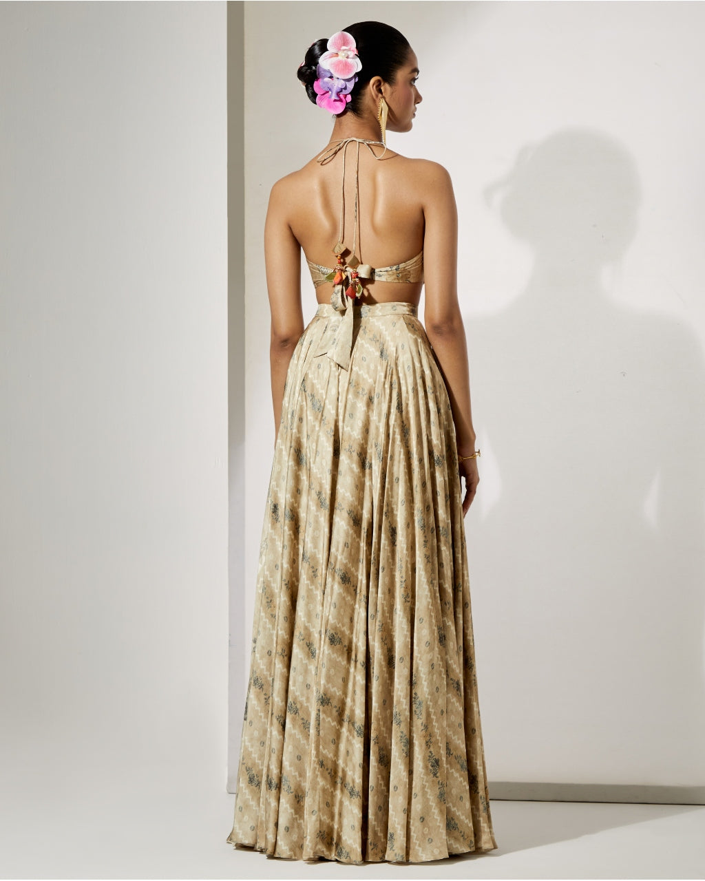 Ivory Bloom Halter Blouse & Skirt Set