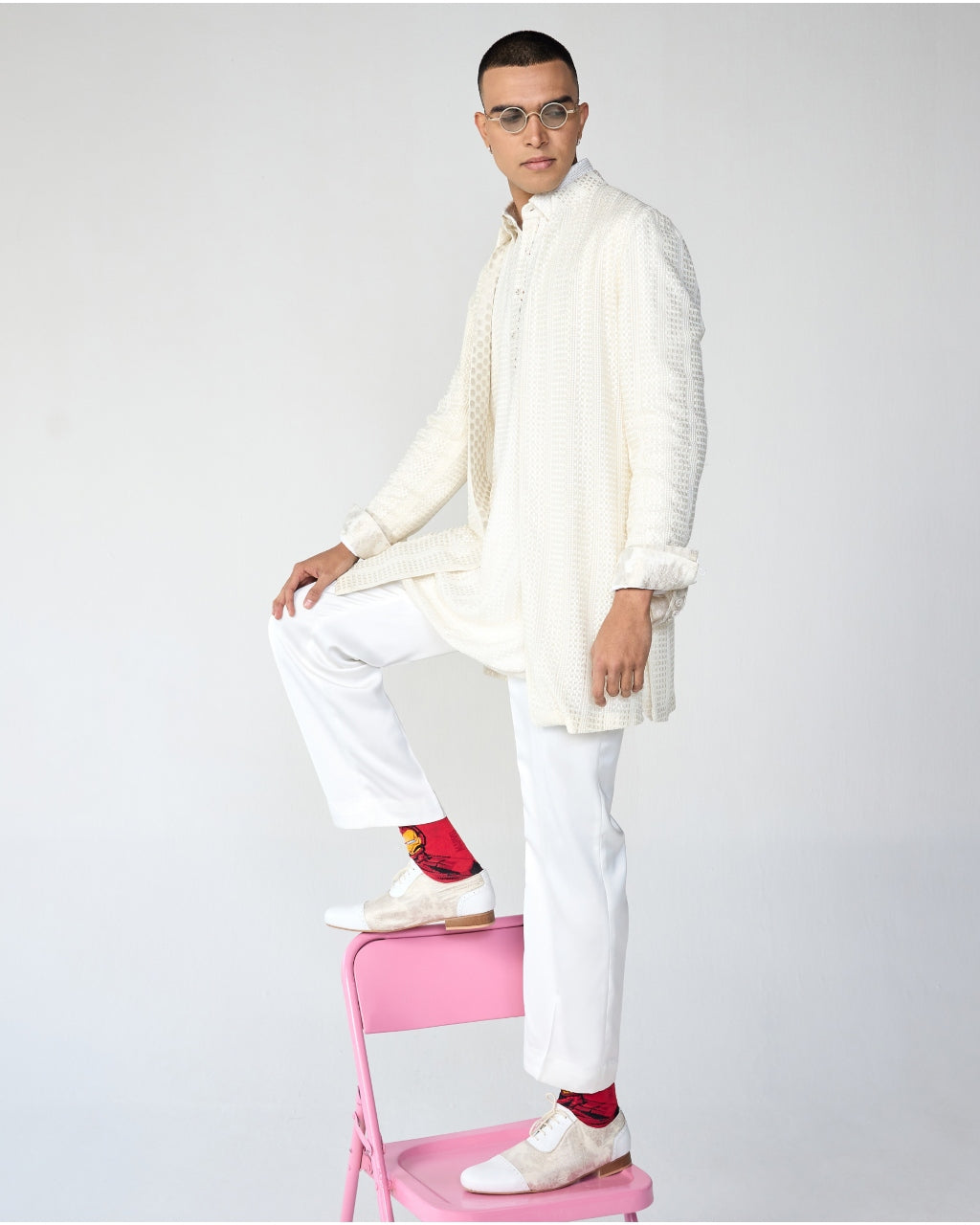 Chessboard Short Achkan Set