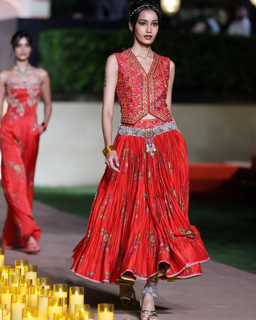 Surkh Laal Amer Skirt Set