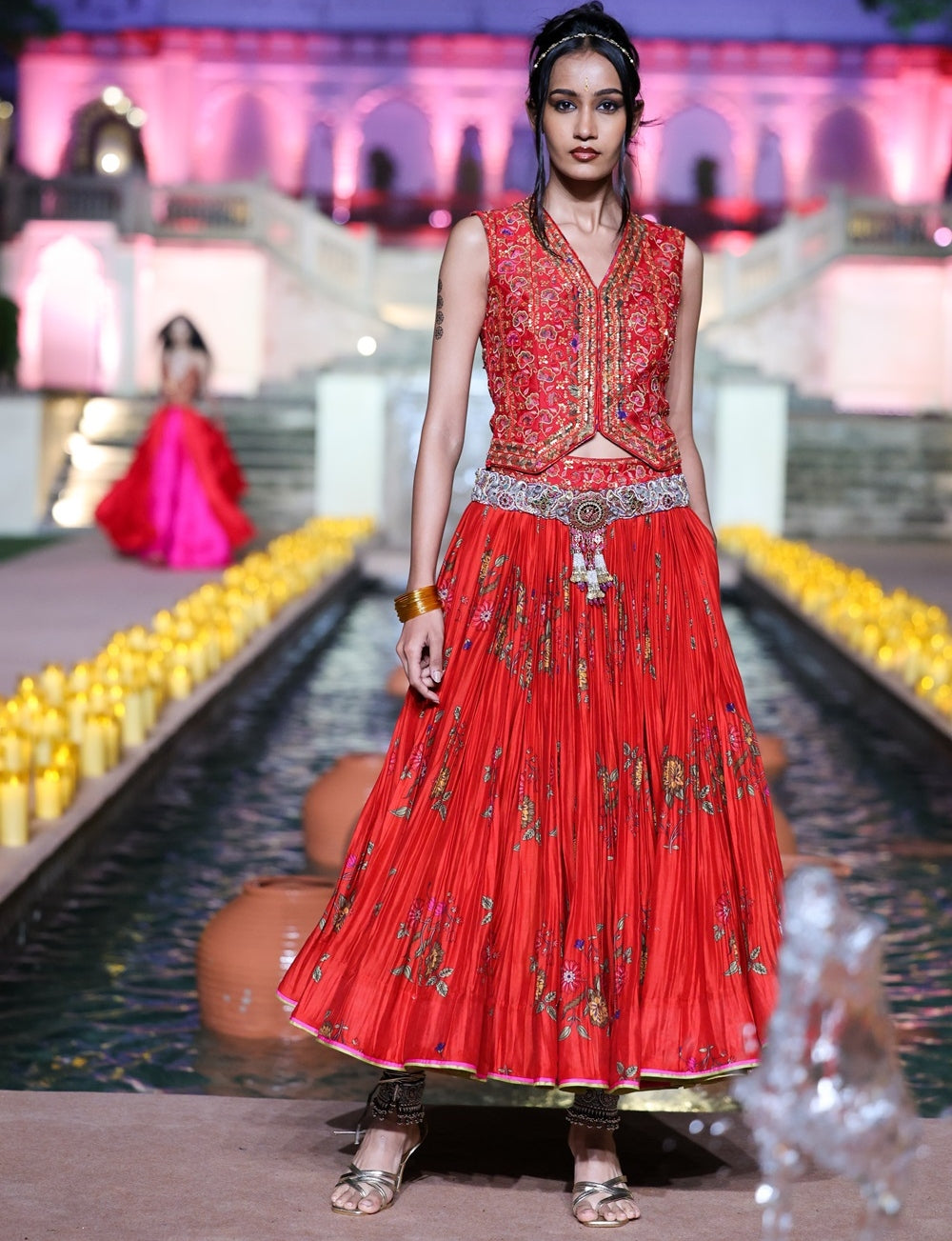 Surkh Laal Amer Skirt Set