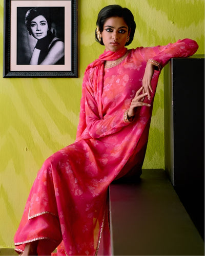 Fuchsia Pink Straight Kurta Set