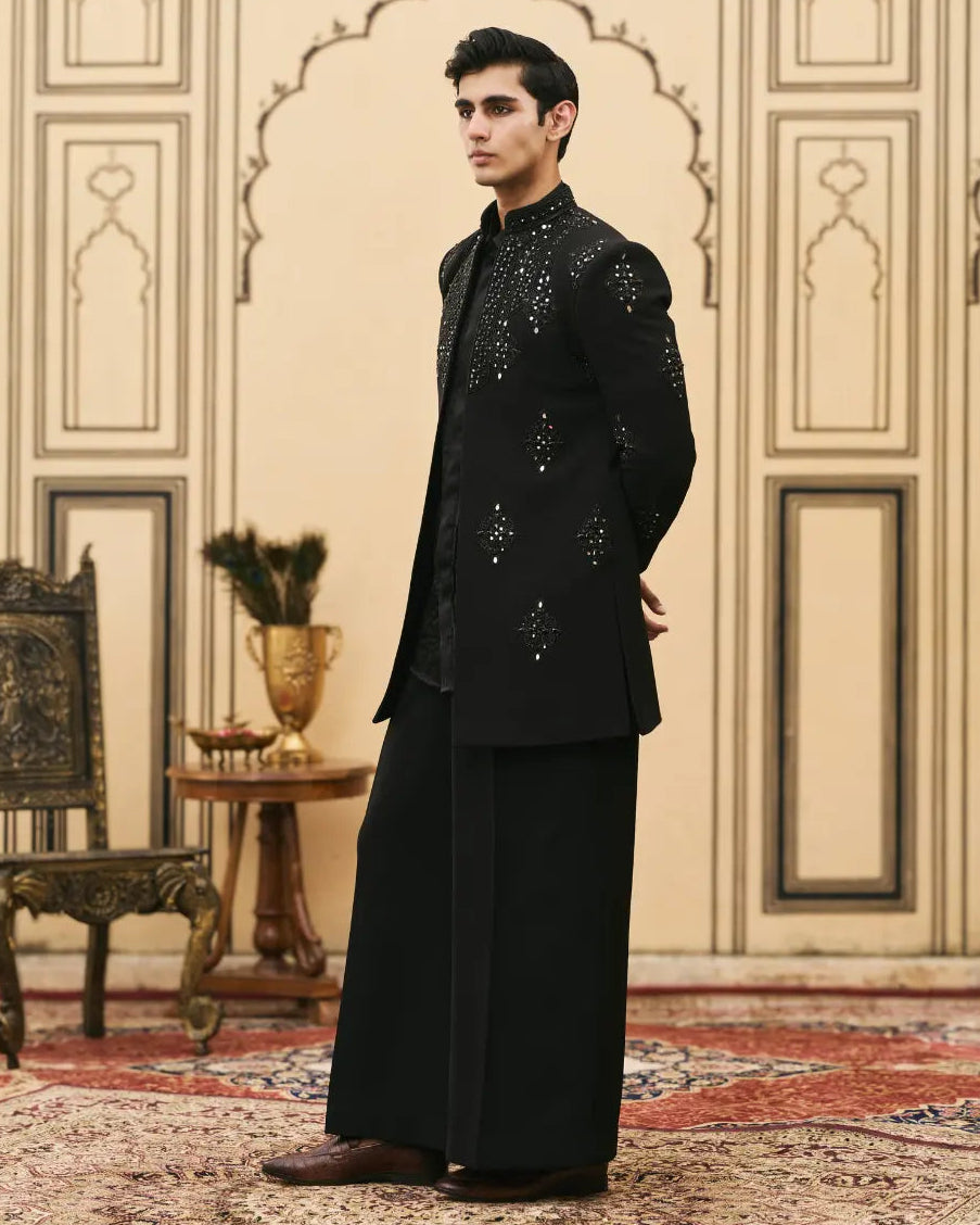 Kaala Satin Indowestern Set