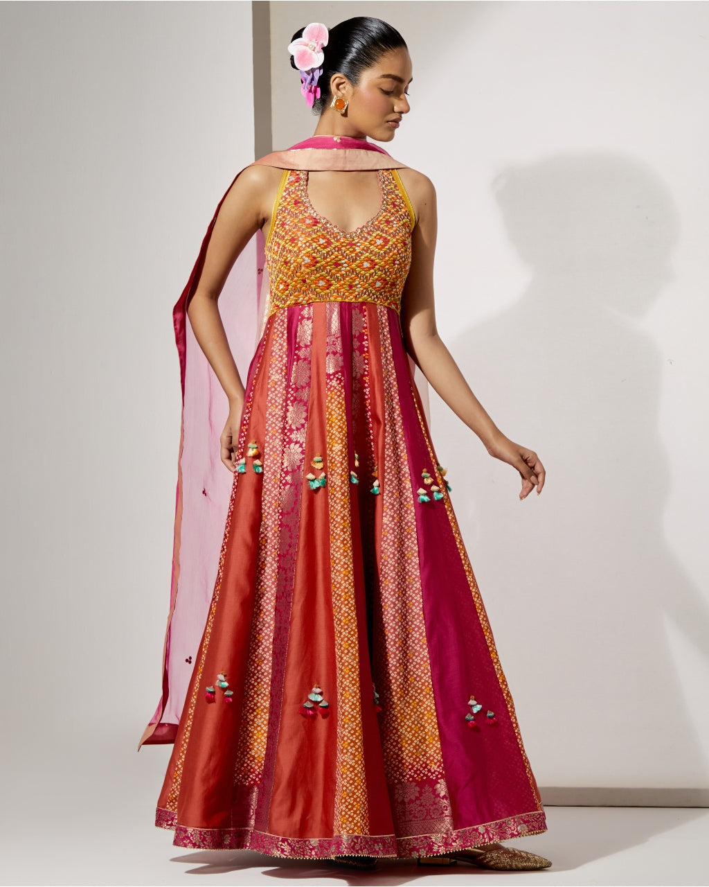 Amber Gulzar Silk Anarkali Set